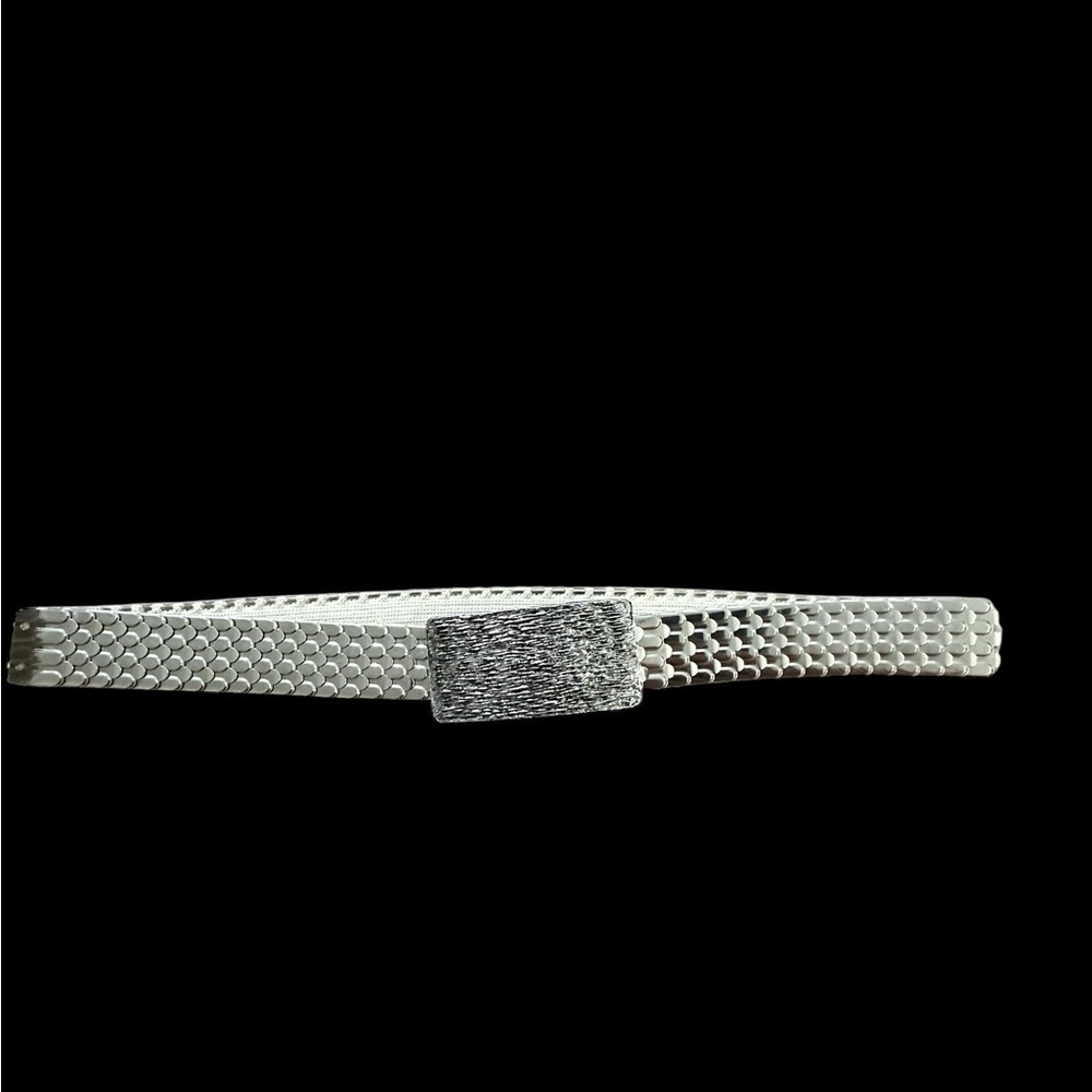 Vintage Silver Stretch Belt Renaissance Metallic Waist Cinch sz S/M